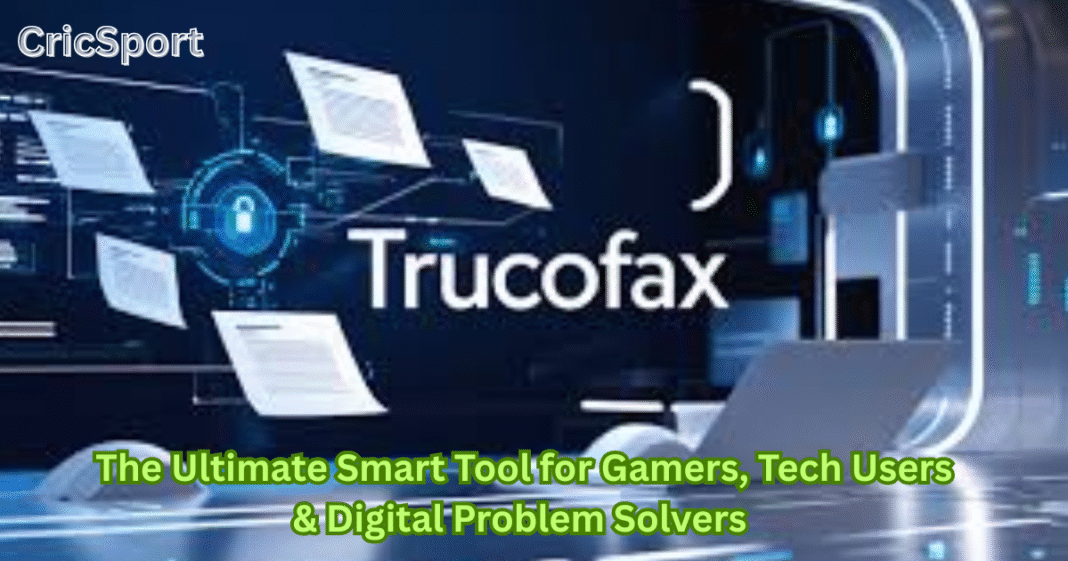 Trucofax gaming optimization tool interface with performance insights and digital analysis dashboard