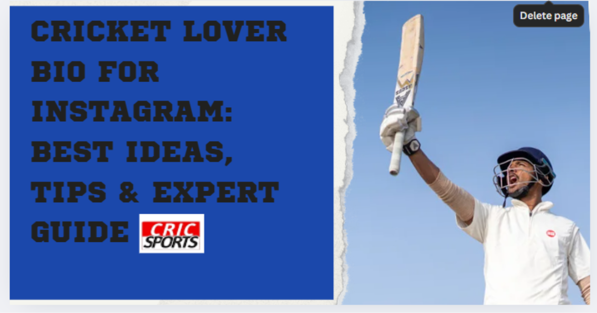 Creative Instagram profile showing a cricket lover bio with cricket emojis and quotes