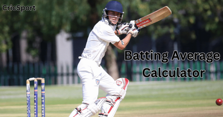 Batting Average Calculator Tool Interface for Cricket and Baseball